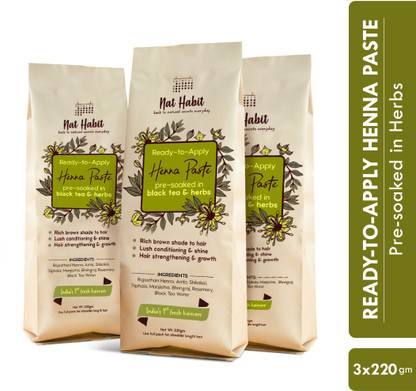 Nat Habit Ready to Apply Henna Paste Organic Mehandi Hair Color for
