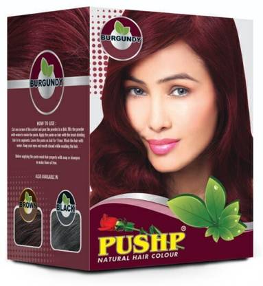 Pushp Henna Natural Hair Colour Burgundy 10gm each(Pack of 10)