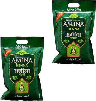 MOSKLIN AMINA HEENA MEHENDI FAMOUS OF BHOPAL FOR SHINEE HAIR PACK OF - 250gm x 2