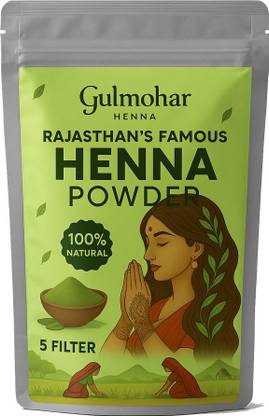 GULMOHAR Organic BAQ Mehandi Powder (triple shifted) Sojat Rajasthani Henna Powder -200 Gm