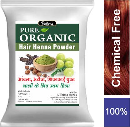 Ridhima Pure Organic Herbal Henna Powder with Shower Cap & Gloves 500gm
