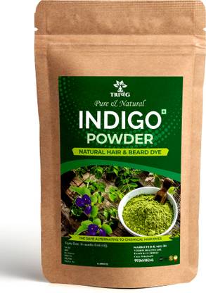 Trivang Organic Indigo Powder for black hair (200 g) | Indigo Mehendi| Pack of 2