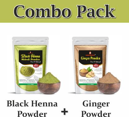 voorkoms Ginger Powder & Black Henna Powder Combo Natural Hair Care Solution