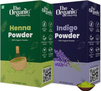 The Organic Company Henna Indigo Powder | Black Hair Color | Mehandi | Hair Growth | Hair Color