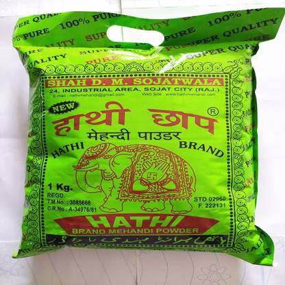 hathi BRAND MEHANDI POWDER 1KG Natural Mehendi