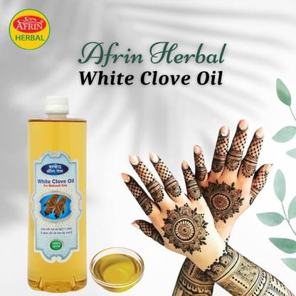 Afrin Henna Mahendi White Clove Oil For Making Mahendi cones - 200 ml