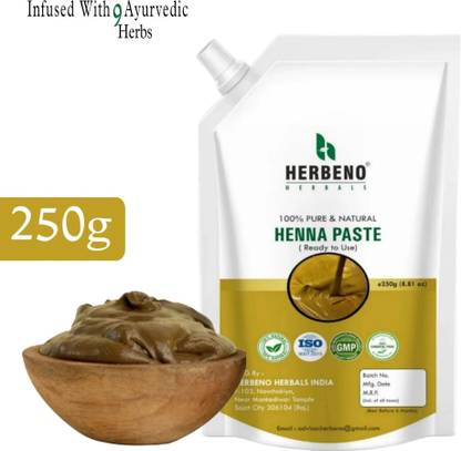 HERBENO Ready to Apply Henna Paste,Organic,Mehandi Hair Color