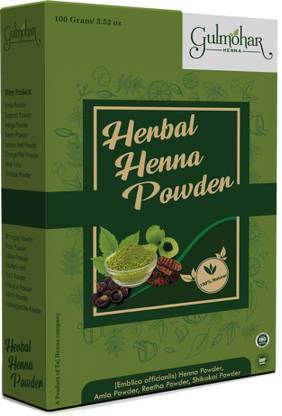 GULMOHAR 100% Organic Herbal Hair Henna Powder For Hair color and Conditioning
