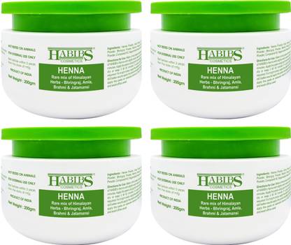 Habibs Heena (Mehendi) with Medicinal Herb (Pack of 4 800G)