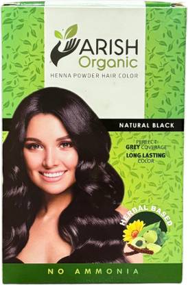 ARISH organic Henna Powder Black Hair Color (Pack of 5 Sachets 15gm Each)