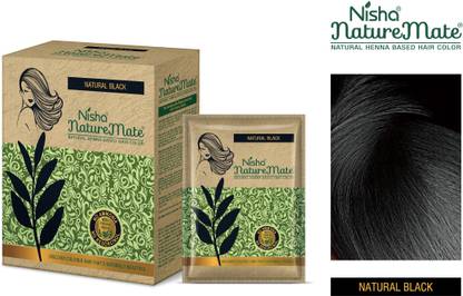 Nisha Naturemate Natural Henna Based Hair Color Each Pack 60gm (Pack of 3),BLACK
