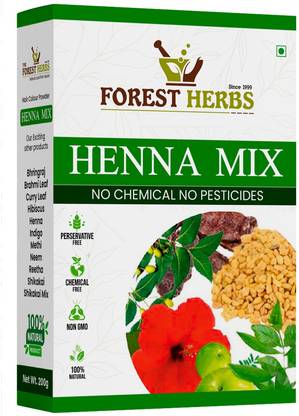 Forest Herbs 100% Pure & Natural Organic Henna Mix Powder Enriched with Exotic Herbs