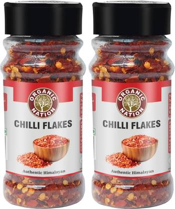 Organic Nation Chilly Flakes (Pack of 2) | Spices for Pizza, Natural, Sun-Dried & Flavorful