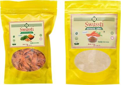 swassti Dehydrated Carrot Cubes |Dehydrated Carrot Flakes |COMBO -200gm