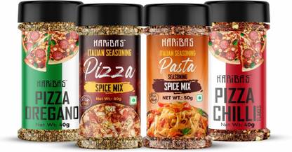 HARIBAS Combo Chilli Flakes 40GM, Oregano 40GM, Pizza Mix 60g & Pasta Seasoning 50g