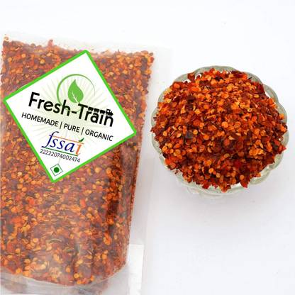 fresh train Organic Red Chilli Flakes| Crushed Pepper Flakes Seasonings for Pizza (250gm)