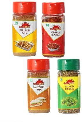 cookwell American Seasoning Combo Piri Piri, Chilli Flakes, Sandwich Mix, Mixed Herbs
