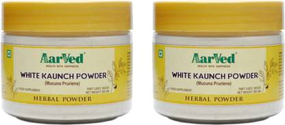 AarVed White Kaunch Powder with L-Dopa (Kaunch/Velvet Bean/Mucuna Pruriens) (Pack of 2)