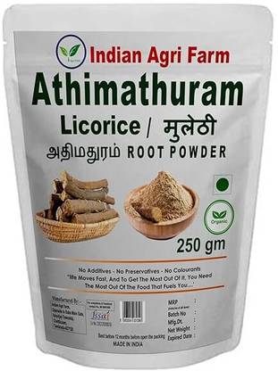 IAgriFarm Athimathuram Root Powder / 250g / Licorice/Mulethi/Glycyrrhiza Glabra Powder