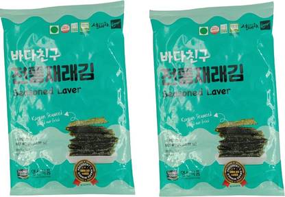 Shangi Seasoned Laver Korean Seaweed baked not Fried - 25g(Pack of 2)|(Imported)