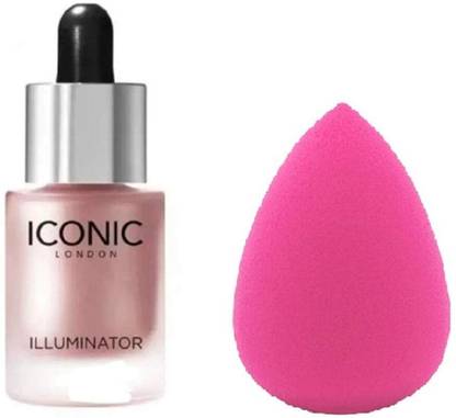 DAQ Illuminator Highlighter with 2 Pcs Makeup Puff Sponge Blender for Blending Highlighter