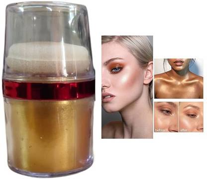 Herrlich BEST SHIMMER FINISH HIGHLIGHTER POWDER WITH PUFF.  Highlighter