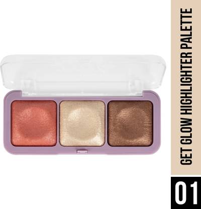 Hilary Rhoda Get Glow Highlighter Palette | Ultra Blendable & Long lasting | Shimmer Finish Highlighter