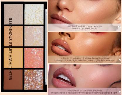 MYEONG Highlighter & Bronzer Palette, Face Make Up, Multi color Highlighter