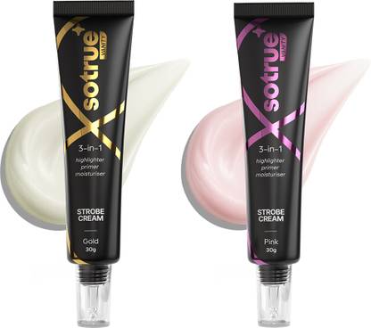 Sotrue Strobe Cream Gold & Pink for Face Radiance, Multipurpose Strobe Cream Highlighter