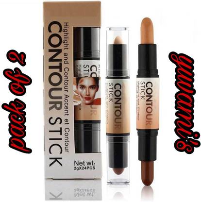 Yuvami's Highlighter and Contour Stick Highlighter Concealer Pack of 2(Beige,10g) Highlighter