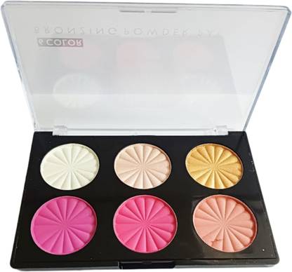 WECHARMERZ 6 Shade Ultimate Glow Shimmer & Matte Highlighter Palette Blusher Highlighter