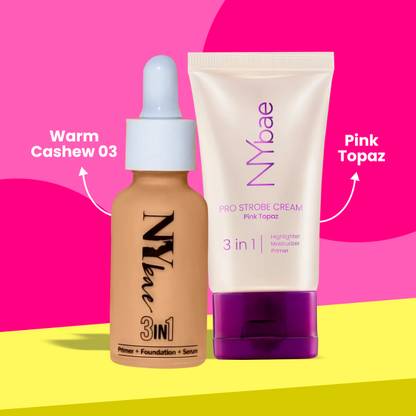 Ny Bae Strobe Skin Tint Combo- Medium Skin Tone | Glowy Korean Skin | Foundation & Highlighter