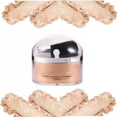 CATERINACHIARA Loose Powder Highlighter Makeup Shimmer Gold With Brush Brightening Makeup1 Compact