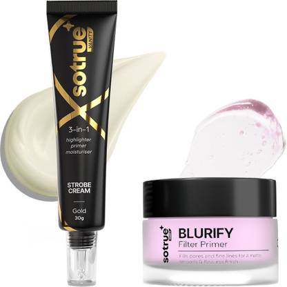 Sotrue Prep & Glow Combo Pack of Blurify Primer 15gm and Strobe Cream 30gm Highlighter