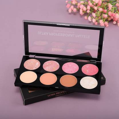 My Colors Ultra Blush Palette,Matte,Blusher Highlighter Bronzer Makeup Palette 8 Colors 01 Highlighter