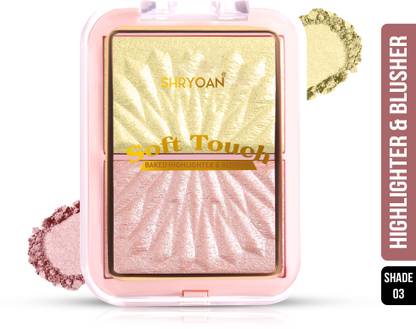 Shryoan Soft Touch Baked Highlighter & Blusher Palette | Highly Pigmented & Lightweight Highlighter