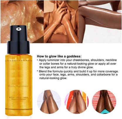 REIMICHI Body Shimmer Spray for Soft Illuminating Glitter & Oil-Free Hydration Highlighter