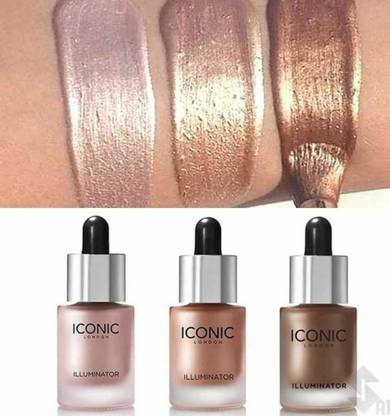 Glowsync ICONIC london Illuminator Liquid Highlighter Pack of 3 Highlighter (Glow) Highlighter