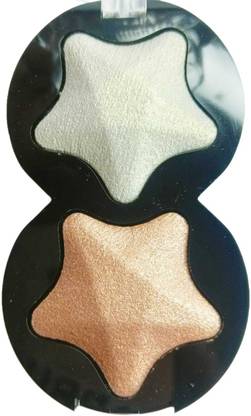 Facejewel Star Shaped 2in1 Baked Shimmer Highlighter Palette Long Lasting Highlighter