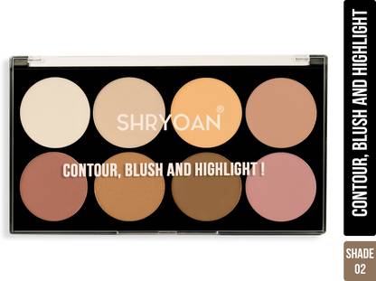Shryoan Contour Blush and Highlighter Palette | 8 Color | Highly Pigmented Matte Finish Highlighter