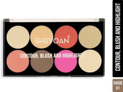 Shryoan Contour Blush and Highlighter Palette | 8 Color | Highly Pigmented Matte Finish Highlighter
