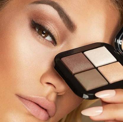 MYEONG Multicolor 4 in 1 Highly-Pigmented Powder Highlighter Palette