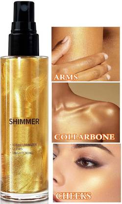 MYEONG Golden Body Glitter Spray Sparkle Glitter Spray Glow Shimmer Spray