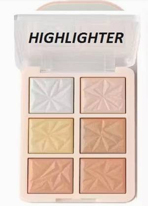 vigze 6 Shade illuminating and Blusher Palette Highlighter (Shade-01) Highlighter