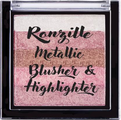 RONZILLE metallic blusher & square palette case highlighter Highlighter