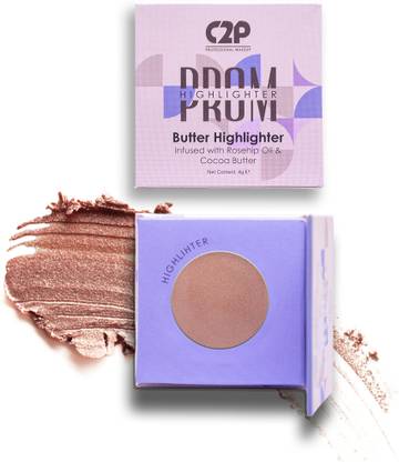 C2P Pro Prom Butter Highlighter for Face Makeup Infused with Rosehip Oil & Cocoa Butter Highlighter