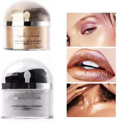 Latixmat Best Quality Shimmer Finish Gold & Silver Highlighter Powder Highlighter