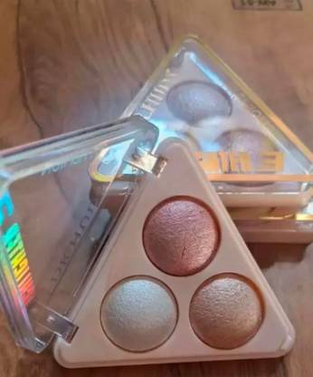verellis 3-Color Triangle Shimmer Eyeshadow Palette – High-Pigment Metallic Finish Highlighter