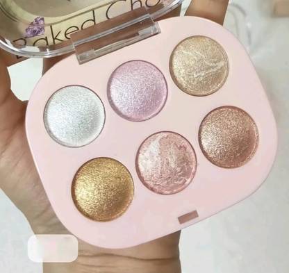 manasona Proffetional Shiny Baked Choice Face Highlighter 6 Shades Palette  Highlighter