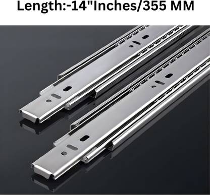 Budwill TELESCOPIC CHANNEL PREMIUM (ZINC/BLACK) (Size:- 14" inch, 1 Pair) Strap Hinge